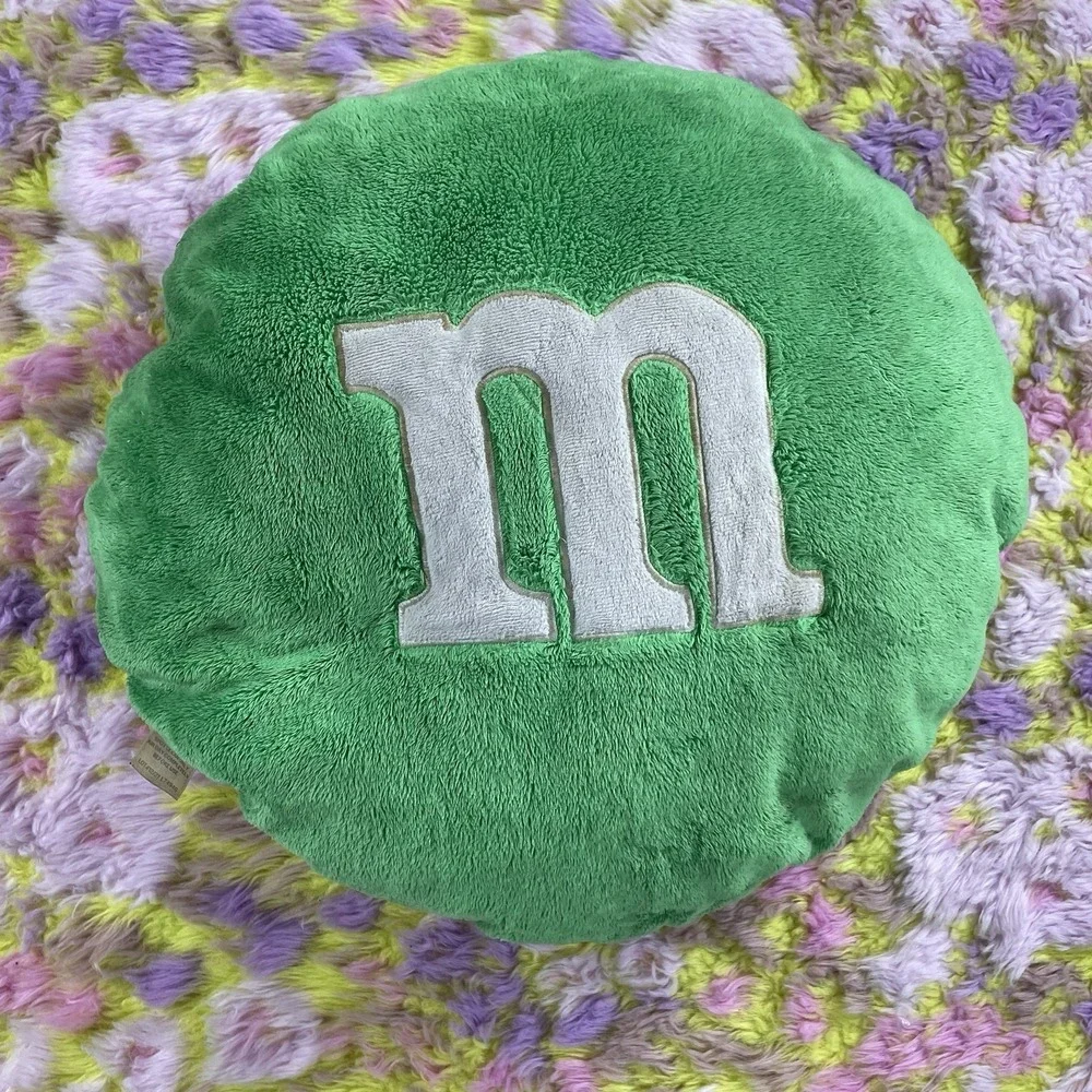 2022 M&M's Green Round Plush Pillow Soft Mars Inc